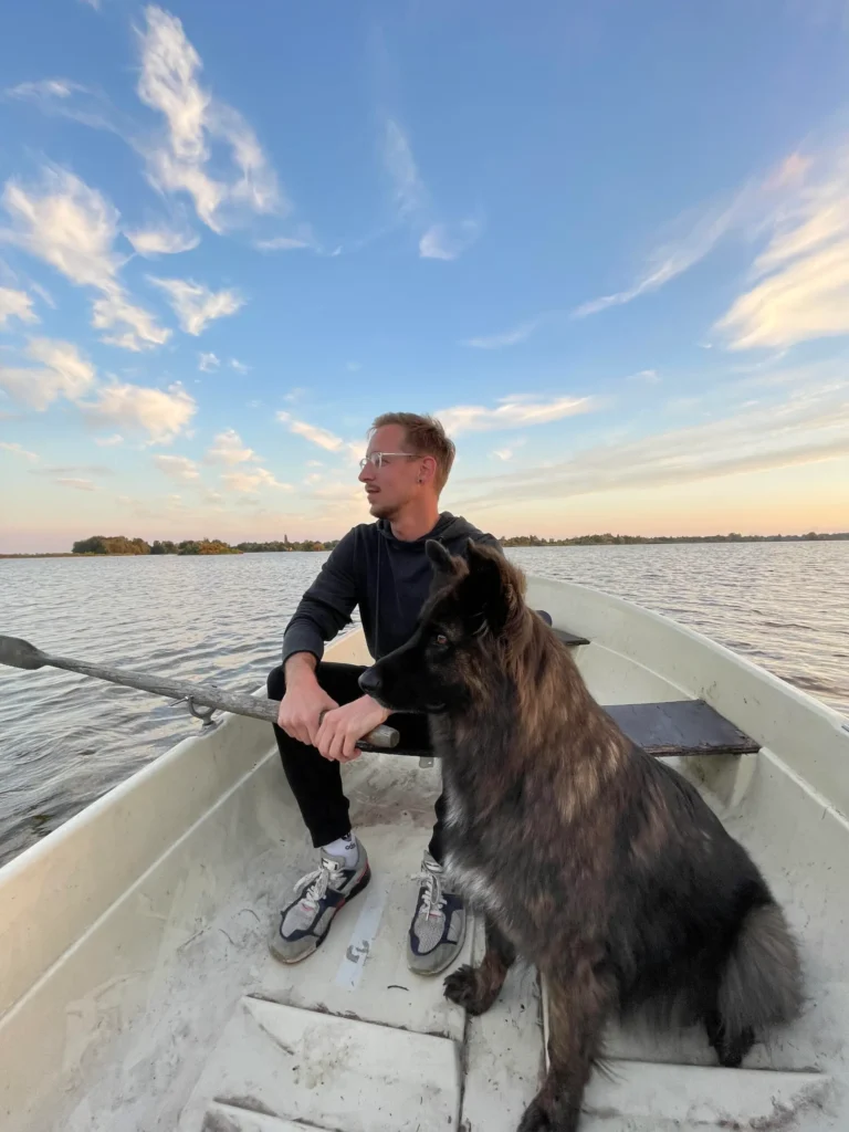 Patrick Gruben with his dog Balou