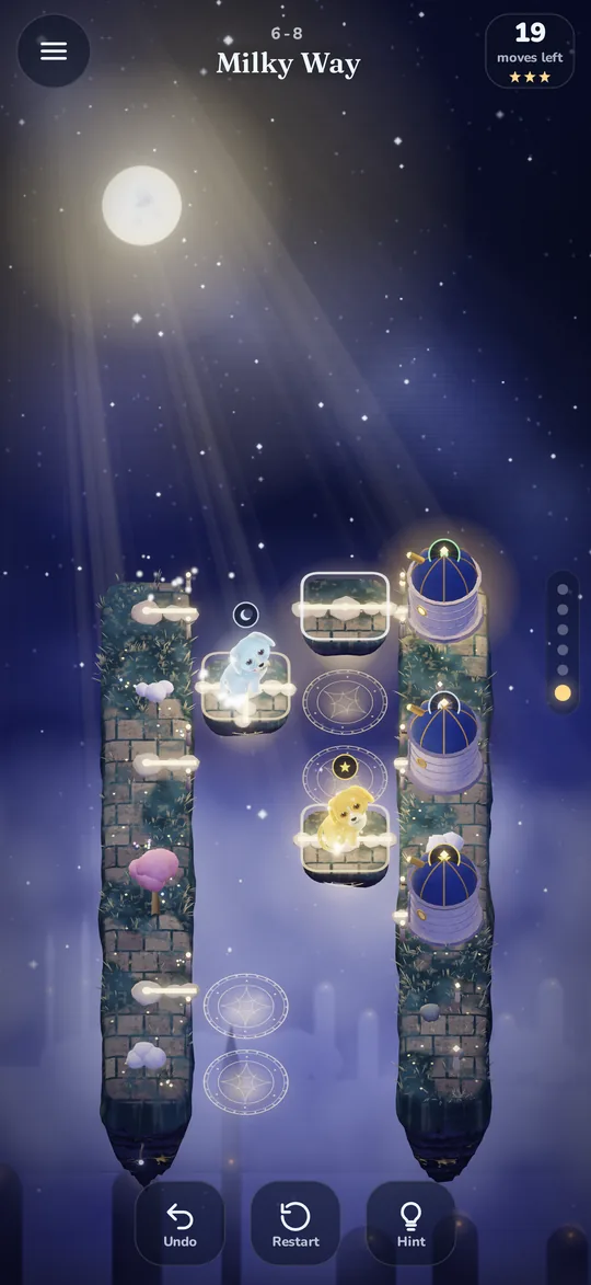 Several light dogs, each on its way to its own home.